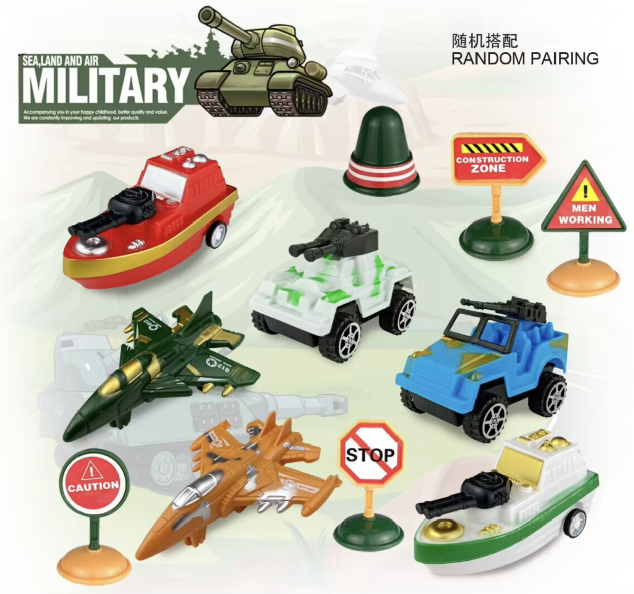 Set de Vehículos de Juguete Tipo Militar